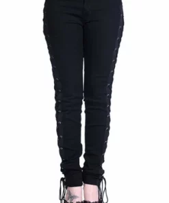 Banned Corset Style Black Skinny Jeans -GOTHIC SKIRTS Shop corset style black skinny jeans banned 3 300x