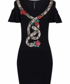 Banned Dark Night Cut Out Shoulder Dress