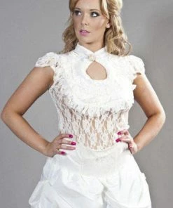 Burleska Dita Sleeveless Gothic Top In Stretch Lace -GOTHIC SKIRTS Shop dita sleeveless gothic top in stretch lace burleska 3 300x