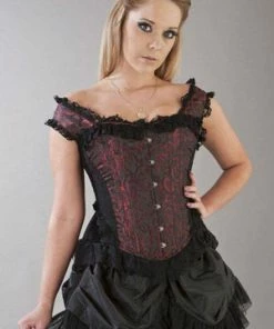 Burleska Duchess Overbust Corset With Straps In Scroll Brocade -GOTHIC SKIRTS Shop duchess overbust corset with straps in scroll brocade burleska 3 300x