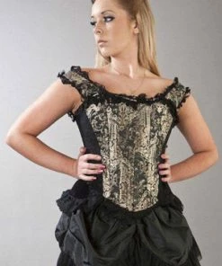 Burleska Duchess Overbust Corset With Straps In Scroll Brocade -GOTHIC SKIRTS Shop duchess overbust corset with straps in scroll brocade burleska 6 300x