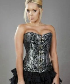 Burleska Elegant C-lock Steel Boned Overbust Corset In King Brocade
