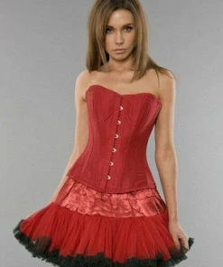 Burleska Elegant Overbust Steel Boned Corset In Taffeta -GOTHIC SKIRTS Shop elegant overbust steel boned corset in taffeta burleska 5 300x