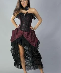 Burleska Elizabeth Vintage Corset Dress In Taffeta -GOTHIC SKIRTS Shop elizabeth vintage corset dress in taffeta burleska 3 300x
