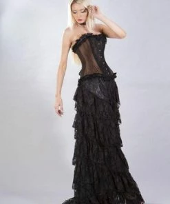 Burleska Elizium Overbust Corset In Taffeta -GOTHIC SKIRTS Shop elizium overbust corset in taffeta burleska 7 300x