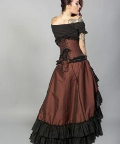 Burleska Elizium Steel Boned Underbust Corset In Taffeta -GOTHIC SKIRTS Shop elizium steel boned underbust corset in taffeta burleska 21 300x