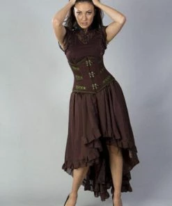 Burleska Elizium Victorian High Low Skirt In Chiffon -GOTHIC SKIRTS Shop elizium victorian high low skirt in chiffon burleska 3 300x