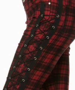 Banned Escaping Darkness Tartan Skinny Trouser -GOTHIC SKIRTS Shop escaping darkness tartan skinny trouser banned 4 300x
