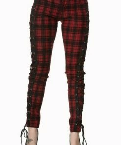 Banned Escaping Darkness Tartan Skinny Trouser