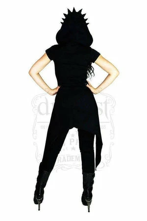 Dr Faust Fashionista Crown Hooded Black Cotton Jacket - Liberta 4 Dr Faust Fashionista Crown Hooded Black Cotton Jacket - Liberta - Image 2