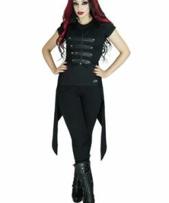 Dr Faust Fashionista Mohawk Hooded Black Cotton Jacket - Drago -GOTHIC SKIRTS Shop fashionista mohawk hooded black cotton jacket drago dr faust 3 300x