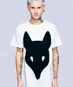 Long Clothing Fox T-Shirt – Unisex -GOTHIC SKIRTS Shop fox t shirt unisex long clothing 4 300x