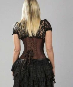 Burleska Gemini Underbust Steampunk Corset In Taffeta With Front Zip And Straps -GOTHIC SKIRTS Shop gemini underbust steampunk corset in taffeta with front zip and straps burleska 6 300x