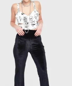Jawbreaker Glam Rock Black Velvet Flares -GOTHIC SKIRTS Shop glam rock black velvet flares jawbreaker 3 300x