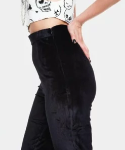 Jawbreaker Glam Rock Black Velvet Flares -GOTHIC SKIRTS Shop glam rock black velvet flares jawbreaker 5 300x
