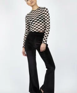 Jawbreaker Glam Rock Black Velvet Flares -GOTHIC SKIRTS Shop glam rock black velvet flares jawbreaker 6 300x