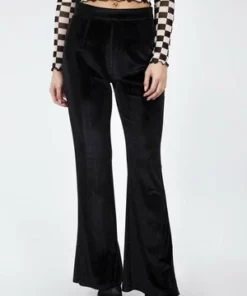Jawbreaker Glam Rock Black Velvet Flares -GOTHIC SKIRTS Shop glam rock black velvet flares jawbreaker 8 300x