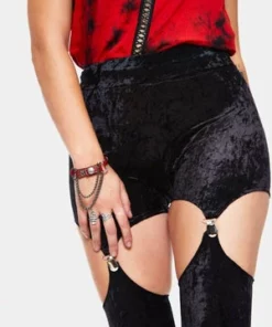 Jawbreaker Glam Rock Velvet Harness Leggings -GOTHIC SKIRTS Shop glam rock velvet harness leggings jawbreaker 4 300x