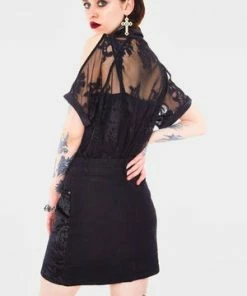 Jawbreaker Glam Rock Velvet Mini Skirt -GOTHIC SKIRTS Shop glam rock velvet mini skirt jawbreaker 2 300x