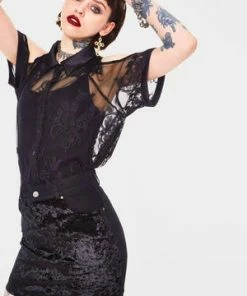 Jawbreaker Glam Rock Velvet Mini Skirt -GOTHIC SKIRTS Shop glam rock velvet mini skirt jawbreaker 3 300x