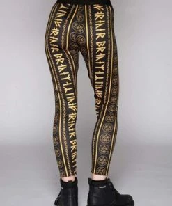 Long Clothing Gold Rune Leggings 5 Long Clothing Gold Rune Leggings -GOTHIC SKIRTS Shop gold rune leggings long clothing 2 300x