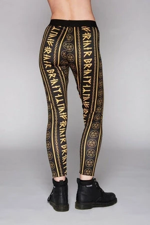 Long Clothing Gold Rune Leggings 4 Long Clothing Gold Rune Leggings - Image 2