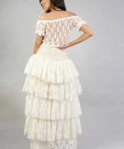 Burleska Gypsy Stretch Lace Vintage Top -GOTHIC SKIRTS Shop gypsy stretch lace vintage top burleska 2 300x