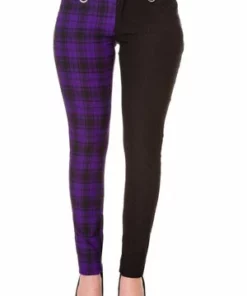 Banned Half Black Half Check Skinny Jeans -GOTHIC SKIRTS Shop half black half check skinny jeans banned 6 300x