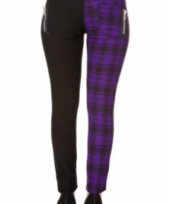 Banned Half Black Half Check Skinny Jeans -GOTHIC SKIRTS Shop half black half check skinny jeans banned 8 300x