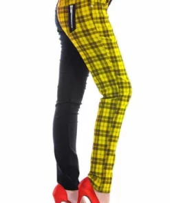 Banned Half Black Half Check Skinny Jeans -GOTHIC SKIRTS Shop half black half check skinny jeans banned 9 300x