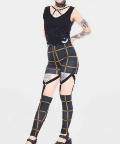 Jawbreaker Head In The Clouds Plaid Harness Leggings -GOTHIC SKIRTS Shop head in the clouds plaid harness leggings jawbreaker 3 300x