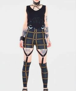 Jawbreaker Head In The Clouds Plaid Harness Leggings
