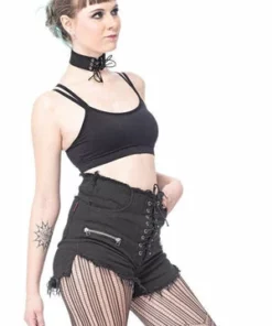 Queen Of Darkness High Waist Hotpants With Lacing -GOTHIC SKIRTS Shop high waist hotpants with lacing queen of darkness 3 300x