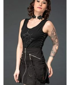 Queen Of Darkness High Waist Skirt With Removable Bondage - SK11-337/20-L -GOTHIC SKIRTS Shop high waist skirt with removable bondage sk11 33720 l queen of darkness 3 300x