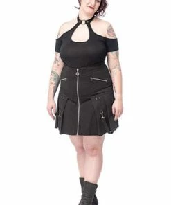 Queen Of Darkness High Waist Skirt With Removable Bondage - SK11-337/20-L -GOTHIC SKIRTS Shop high waist skirt with removable bondage sk11 33720 l queen of darkness 5 300x