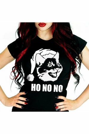 Dr Faust Ho No No Cat Black T-Shirt - Noela 4 Dr Faust Ho No No Cat Black T-Shirt - Noela - Image 2