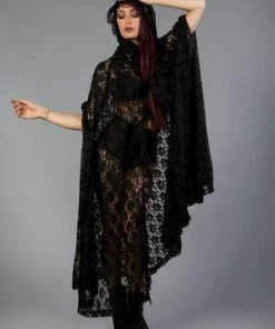 Burleska Hooded Gothic Victorian Cape In Lace -GOTHIC SKIRTS Shop hooded gothic victorian cape in lace burleska 6 300x