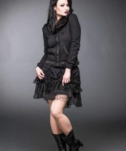 Queen Of Darkness Hoodie With Lace