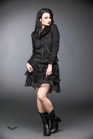 Queen Of Darkness Hoodie With Lace -GOTHIC SKIRTS Shop hoodie with lace queen of