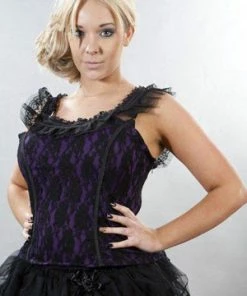 Burleska Jessie Victorian Vintage Top In Lycra And Lace Overlay -GOTHIC SKIRTS Shop jessie victorian vintage top in lycra and lace overlay burleska 5 300x