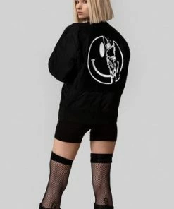 Long Clothing Killer Smiley MA1 Patch Jacket - Unisex -GOTHIC SKIRTS Shop killer smiley ma1 patch jacket unisex long clothing 3 300x