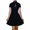 Dr Faust Lace Moon Crescent Keyhole Short Sleeve Black Mini Dress - Nancy -GOTHIC SKIRTS Shop lace moon crescent keyhole short sleeve black mini dress nancy dr faust 300x