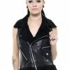 Queen Of Darkness Leather Vest With Furry Collar -GOTHIC SKIRTS Shop leather vest with furry collar queen of darkness 300x