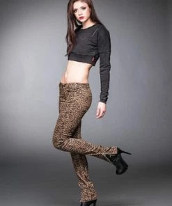 Queen Of Darkness Leopard Jeans With Side Zipper
