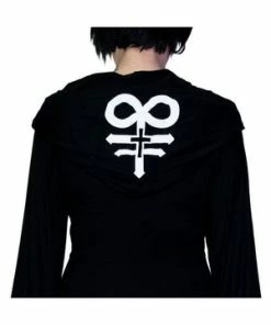 Dr Faust Leviathan Cross Hooded Black Mini Dress - Melany -GOTHIC SKIRTS Shop leviathan cross hooded black mini dress melany dr faust 3 300x