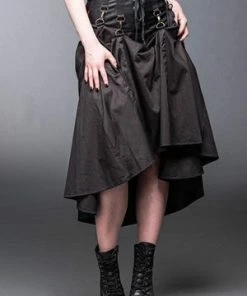 Queen Of Darkness Long Skirt With Lacing And Carabiner -GOTHIC SKIRTS Shop long skirt with lacing and carabiner queen of darkness 6 300x