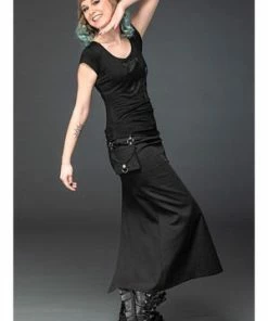 Queen Of Darkness Long Skirt With Removable Pocket Slit -GOTHIC SKIRTS Shop long skirt with removable pocket slit queen of darkness 5 300x