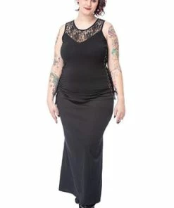 Queen Of Darkness Long Skirt With Removable Pocket Slit -GOTHIC SKIRTS Shop long skirt with removable pocket slit queen of darkness 6 300x