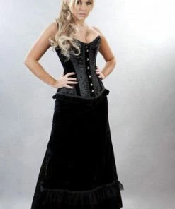 Burleska Morgana Long Victorian Gothic Skirt In Satin Flock -GOTHIC SKIRTS Shop morgana long victorian gothic skirt in satin flock burleska 3 300x