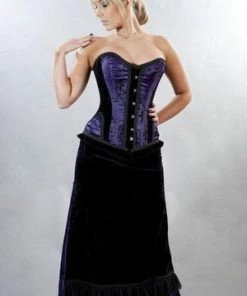 Burleska Morgana Long Victorian Gothic Skirt In Satin Flock -GOTHIC SKIRTS Shop morgana long victorian gothic skirt in satin flock burleska 5 300x